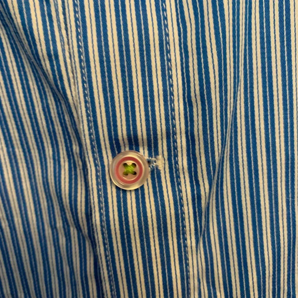 ROBERT GRAHAM Blue Stripe Button Down‎ Flip Cuff Dress Shirt Men's 2XL